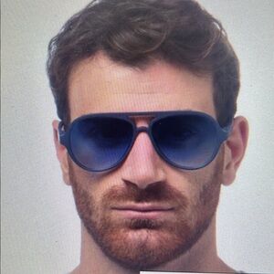 Okkia Aviator Sunglasses with Blue Lenses